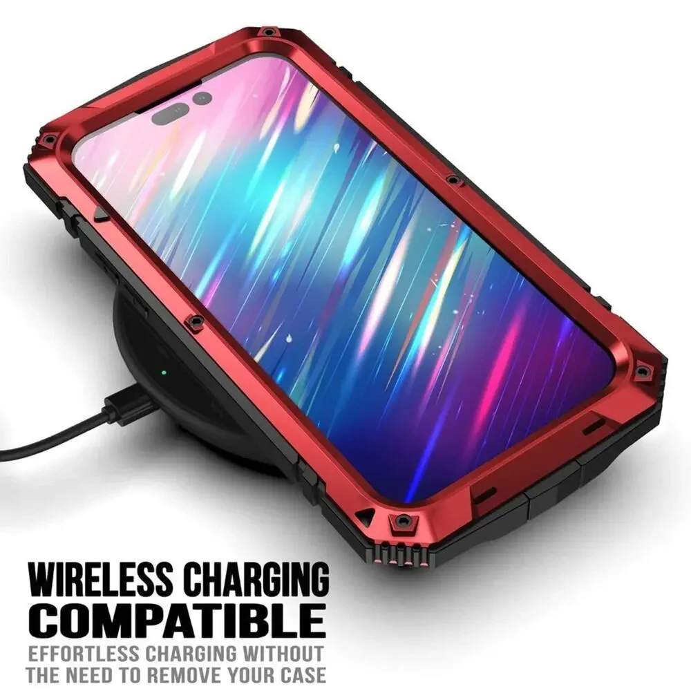 iPhone 14 Pro Max Red and Black Funnywin Aluminum Military Grade Phone Case NWOT